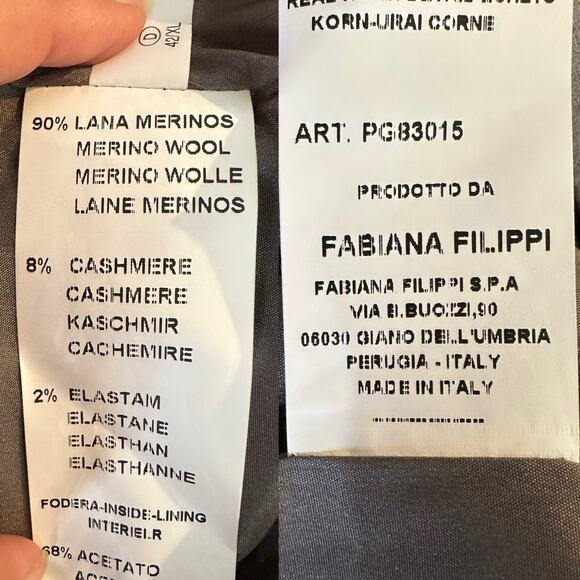 Fabiana Filippi Maxi Skirt Back Zip Womens XL Grey Wool Cashmere Capsule Preppy - Picture 10 of 12